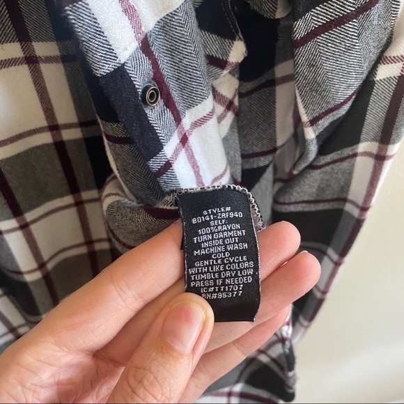 ANTHROPOLOGIE 𝅺Sanctuary Plaid Boyfriend Oversized Shirt Small - Picture 5 of 7